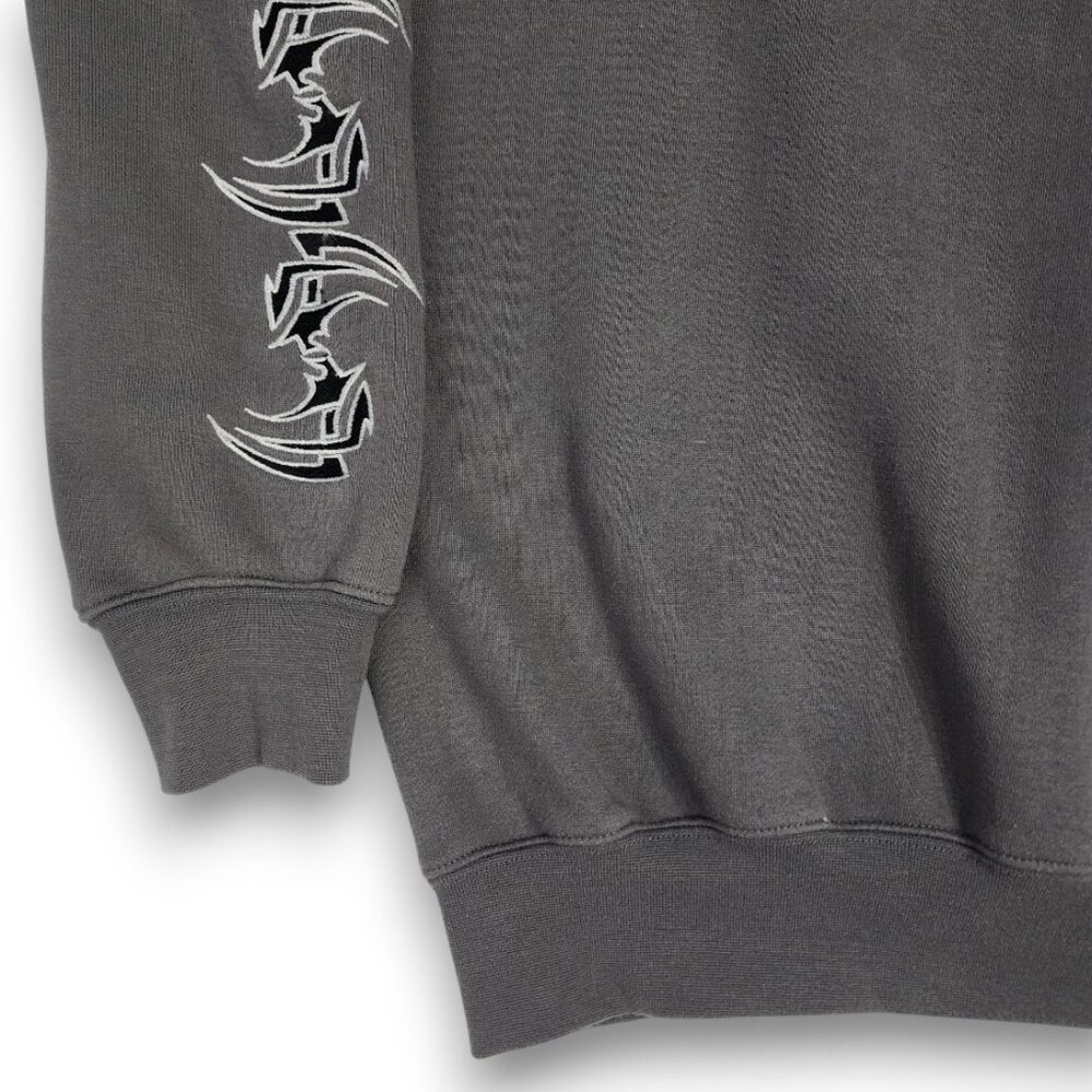 Sapphire Lounge Men's Large Gray Tribal Star Graphic Hoodie Y2k Streetwear - Picture 11 of 16